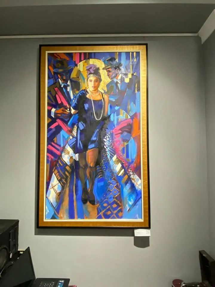 Зображення "Священна синьо-жовта пальмета" від Bogdan Burak, розмір: 150х85, матеріали: Акріл. Полотно, медіум: Живопис, місто: Київ, серія: Das parfum, ціна: €2500