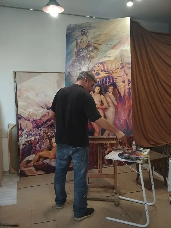 Зображення "Робота над триптихом .Киїа " від Bogdan Burak, місто: Київ, серія: Студія