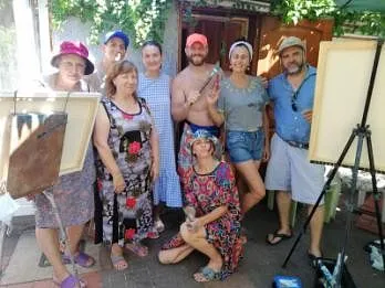 Зображення "Ця незабутня мить , Колективне фото завершення пленеру" від Bogdan Burak, медіум: Живопис, місто: Одеса, серія: Пленер